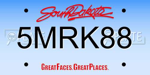 5MRK88 South Dakota License Plate