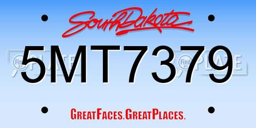5MT7379 South Dakota License Plate