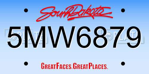 5MW6879 South Dakota License Plate