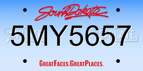 5MY5657 South Dakota License Plate