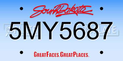 5MY5687 South Dakota License Plate