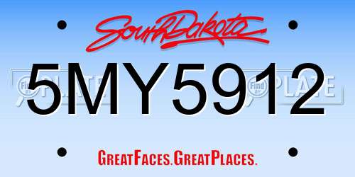 5MY5912 South Dakota License Plate