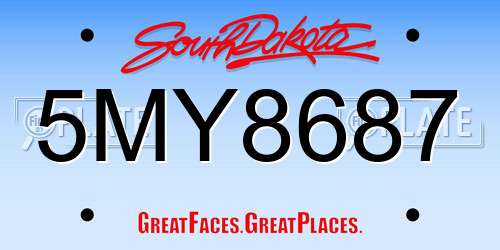 5MY8687 South Dakota License Plate