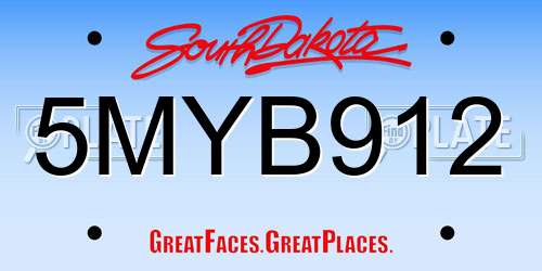 5MYB912 South Dakota License Plate