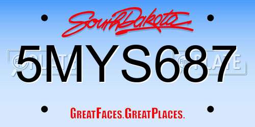 5MYS687 South Dakota License Plate