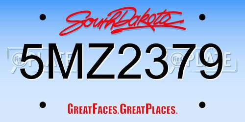 5MZ2379 South Dakota License Plate
