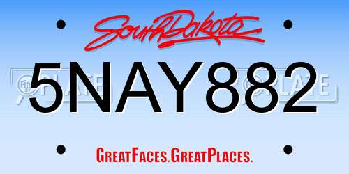 5NAY882 South Dakota License Plate