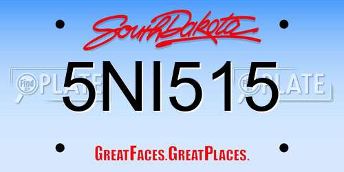 5NI515 South Dakota License Plate