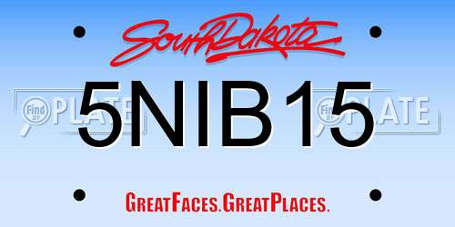 5NIB15 South Dakota License Plate