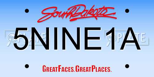 5NINE1A South Dakota License Plate