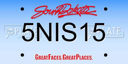 5NIS15 South Dakota License Plate