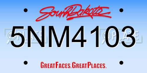 5NM4103 South Dakota License Plate