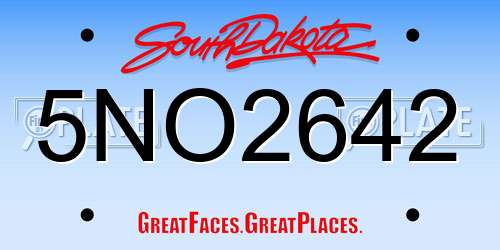 5NO2642 South Dakota License Plate
