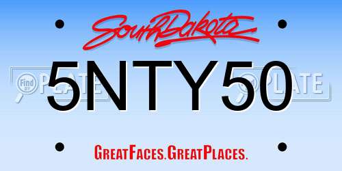 5NTY50 South Dakota License Plate