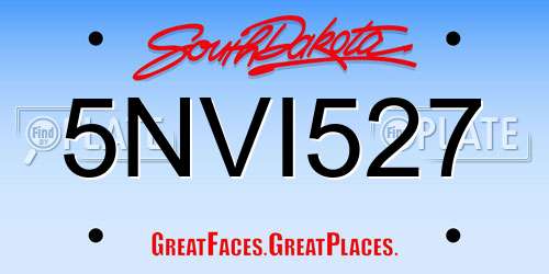 5NVI527 South Dakota License Plate