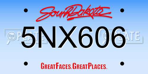 5NX606 South Dakota License Plate