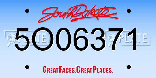5O06371 South Dakota License Plate