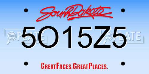 5O15Z5 South Dakota License Plate