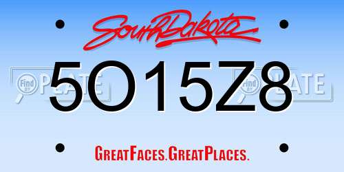 5O15Z8 South Dakota License Plate