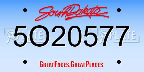 5O20577 South Dakota License Plate