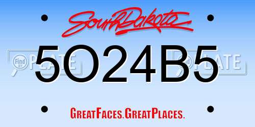 5O24B5 South Dakota License Plate
