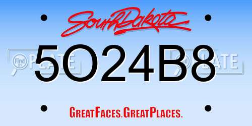 5O24B8 South Dakota License Plate