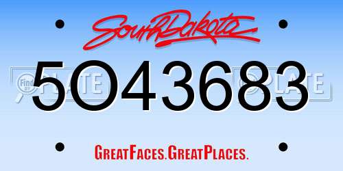 5O43683 South Dakota License Plate