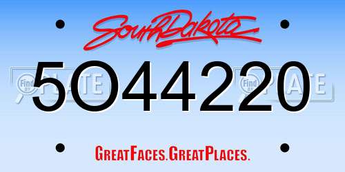 5O44220 South Dakota License Plate