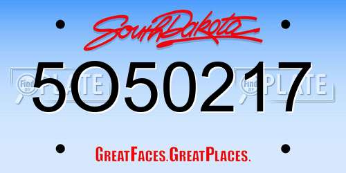5O50217 South Dakota License Plate