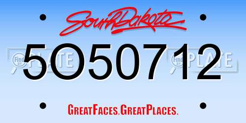 5O50712 South Dakota License Plate