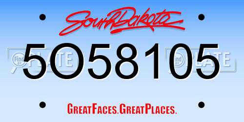 5O58105 South Dakota License Plate