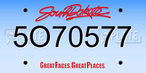 5O70577 South Dakota License Plate