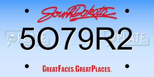 5O79R2 South Dakota License Plate