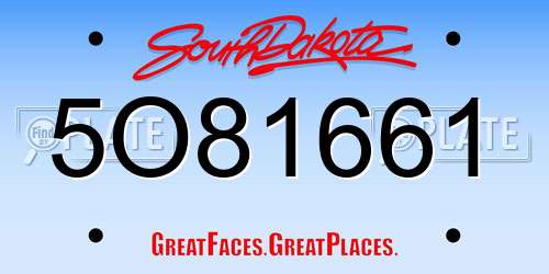 5O81661 South Dakota License Plate