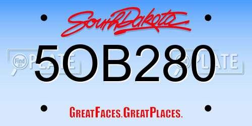 5OB280 South Dakota License Plate