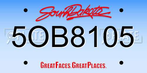5OB8105 South Dakota License Plate