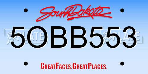 5OBB553 South Dakota License Plate
