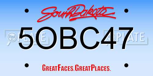 5OBC47 South Dakota License Plate