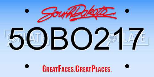 5OBO217 South Dakota License Plate