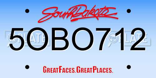 5OBO712 South Dakota License Plate