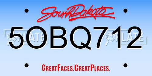 5OBQ712 South Dakota License Plate