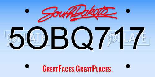 5OBQ717 South Dakota License Plate
