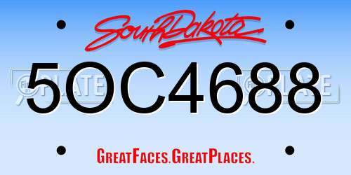 5OC4688 South Dakota License Plate