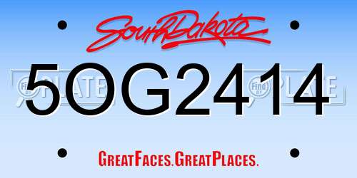 5OG2414 South Dakota License Plate