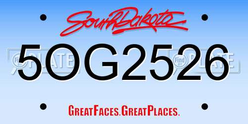 5OG2526 South Dakota License Plate