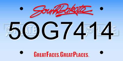 5OG7414 South Dakota License Plate