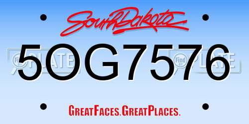 5OG7576 South Dakota License Plate