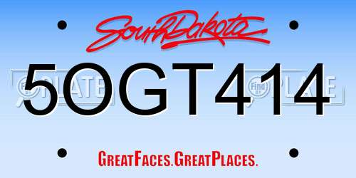 5OGT414 South Dakota License Plate
