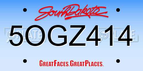 5OGZ414 South Dakota License Plate