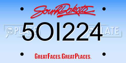 5OI224 South Dakota License Plate